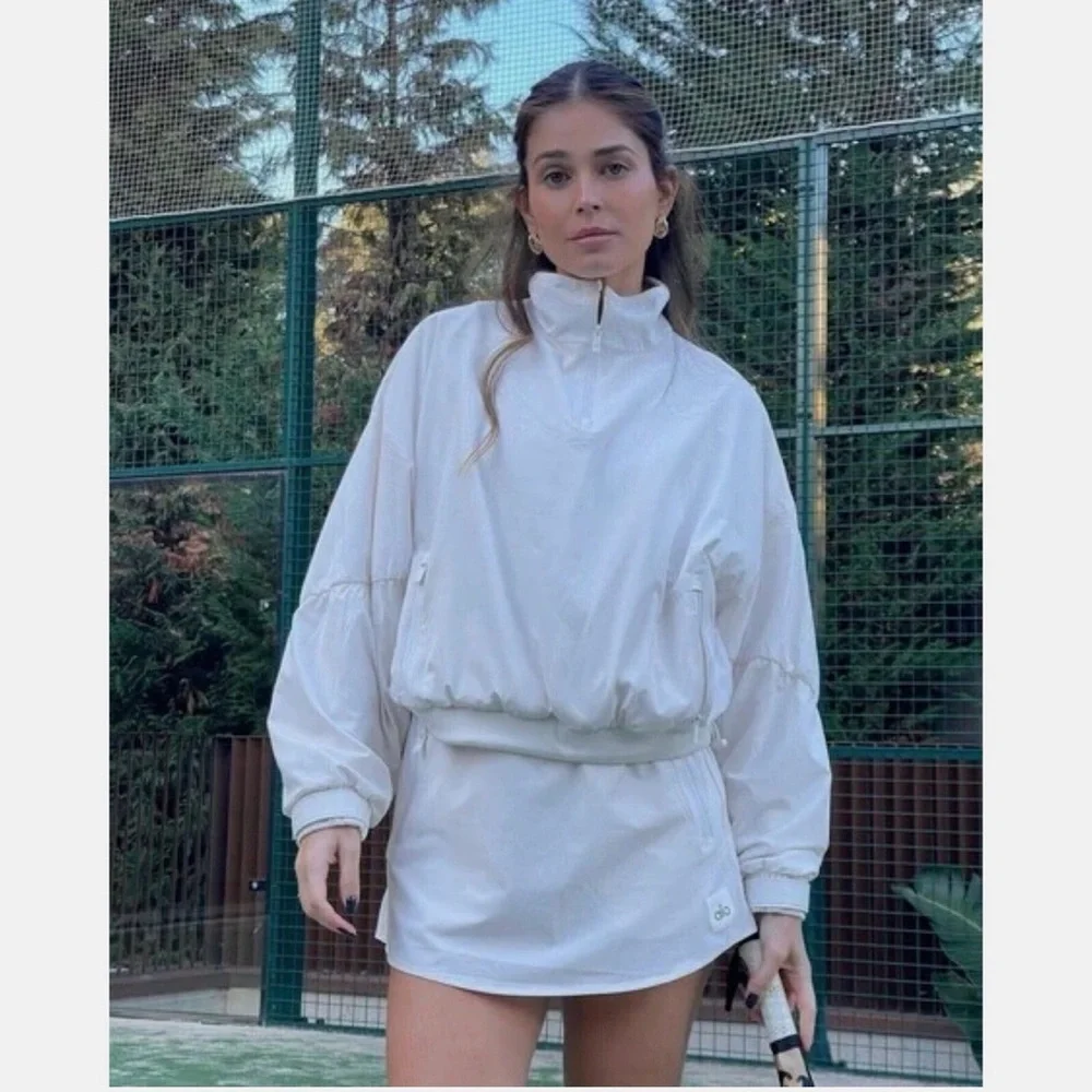 ALO Elevation Cover-up Jacket & Skirt 2pc Set. IVORY Tennis Pickleball Padel